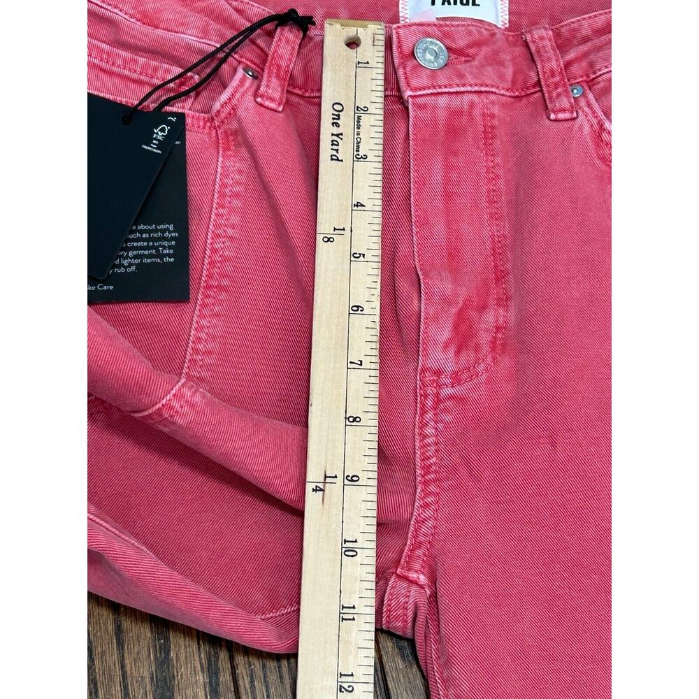 Paige Cindy Jeans Women Size 31 Red Denim Casual High Rise Straight Leg NWT - Picture 3 of 11